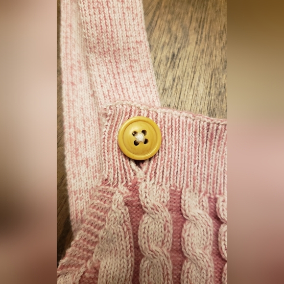 Cat And Jack 12 Month Pink and Cream Knit Baby Romper - Picture 4 of 8